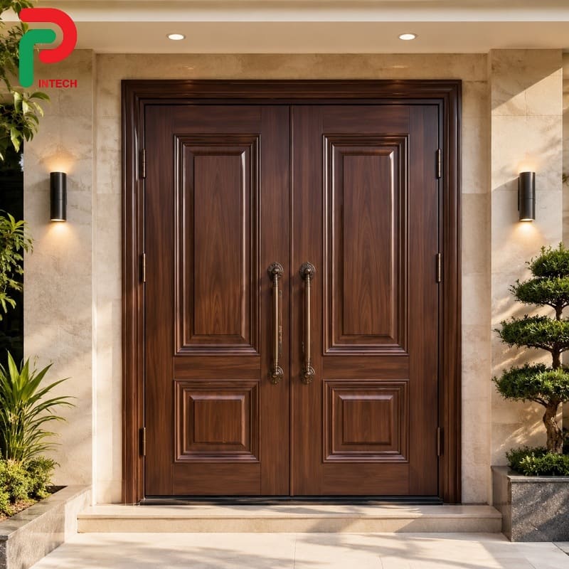 Báo Giá Cửa Thép Vân Gỗ 2 Cánh Dập Huỳnh Đẹp Mới Nhất