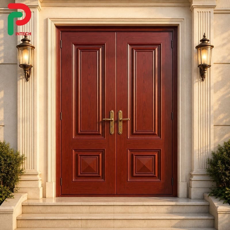 Báo Giá Cửa Thép Vân Gỗ 2 Cánh Dập Huỳnh Đẹp Mới Nhất