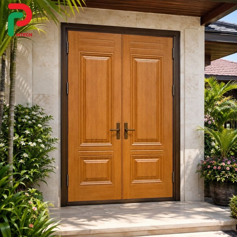 Báo Giá Cửa Thép Vân Gỗ 2 Cánh Dập Huỳnh Đẹp Mới Nhất