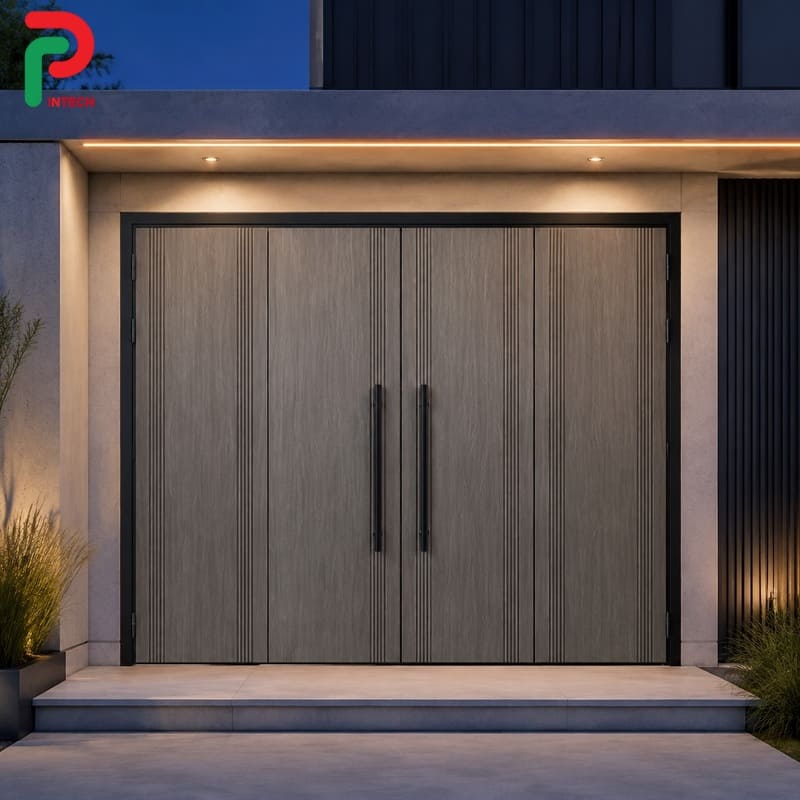 Giá Cửa Thép Vân Gỗ 4 Cánh Mẫu 2600x2400 Mm Giá Bao Nhiêu?